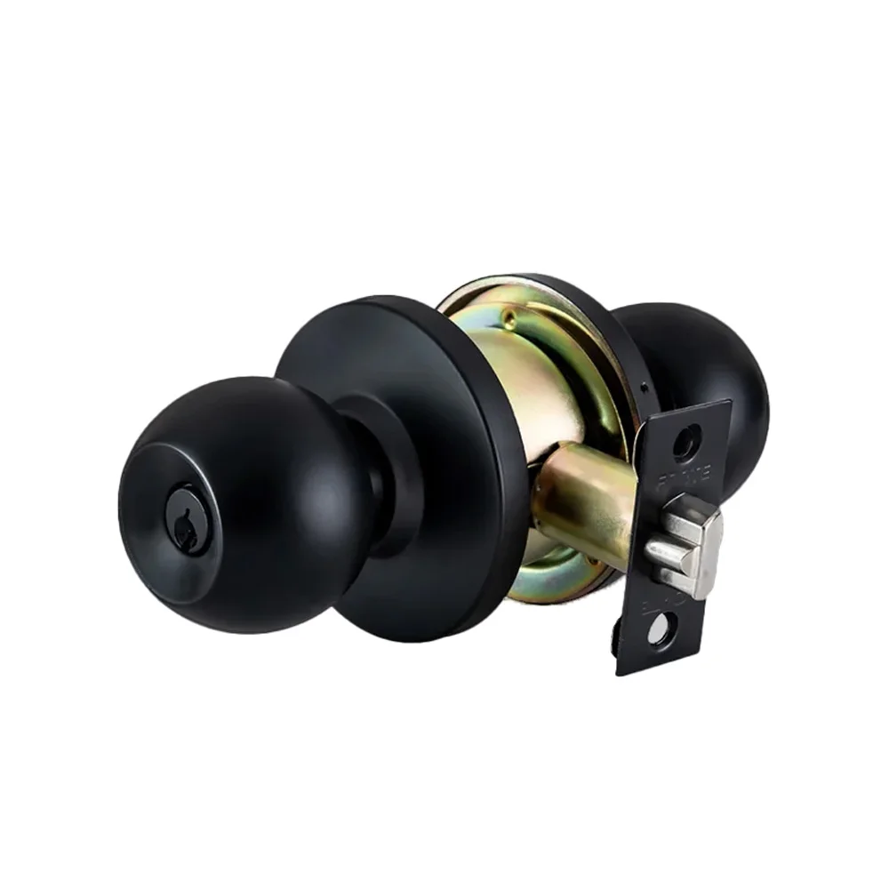 Cerradura Chapa Pomo Dormitorio Negro Mate NM07 Forte