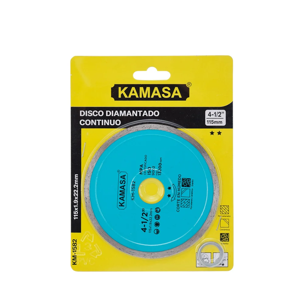 Disco Continuo Diamantado 4.5" (115 Mm) Húmedo Gris KM1582 Kamasa