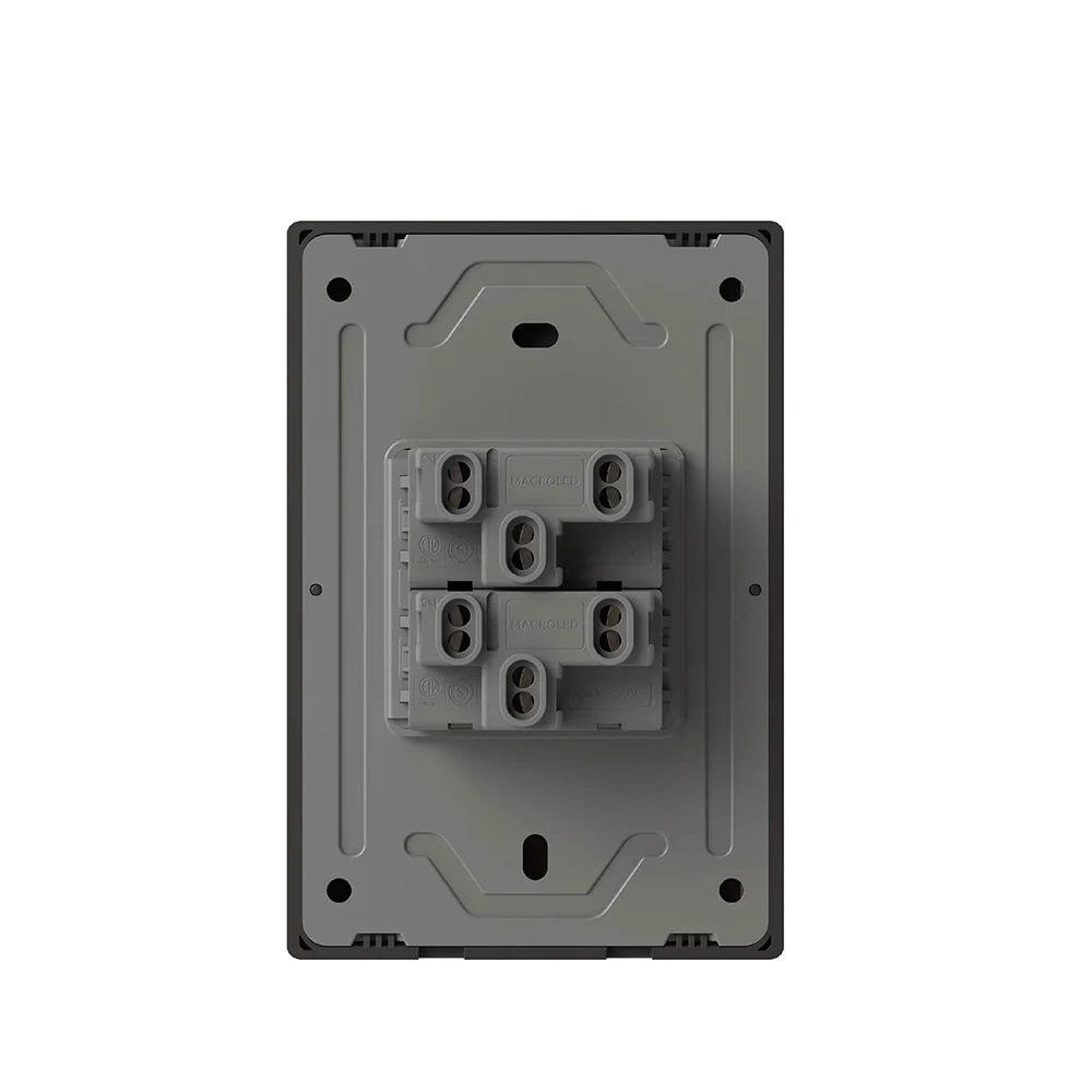 Interruptor Doble Gris Monaco 250V, 10A MAX Macroled — imagen 2