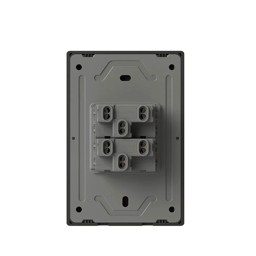 Interruptor Doble Negro Monaco 250V, 10A MAX Macroled — imagen 2